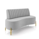 Sofá 2 Lugares Living 135cm Pé Ferro Dourado Maraú Veludo Cinza - D'Rossi Sofá 2 Lugares Living 135cm Pé Ferro Dourado Maraú Veludo Cinza - D'Rossi