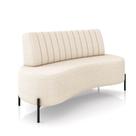 Sofá 2 Lugares Living 135cm Pé Ferro Pto Maraú Bouclê K01 - D'rossi Cor Bege