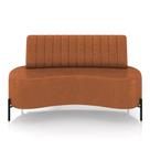 Sofá 2 Lugares Living 135cm Pé Ferro Pto Maraú Sintético Pu K01 - D'rossi Cor Marrom