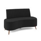 Sofá 2 Lugares Living 135cm Pé Palito Maraú Veludo Preto K01 - D'rossi