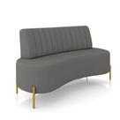 Sofá 2 Lugares Living 160cm Pé Ferro Dourado Maraú Linho K01 - D'Rossi Sofá 2 Lugares Living 160cm Pé Ferro Dourado Maraú Linho K01 - D'Rossi