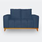 Sofá 2 Lugares Memphis Ultra Conforto em Madeira Maciça e Suede Azul - LH Decor