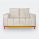 Sofá 2 Lugares Memphis Ultra Conforto em Madeira Maciça e Suede - LH Decor