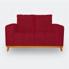 Sofá 2 Lugares Memphis Ultra Conforto em Madeira Maciça e Suede Vermelho - LH Decor