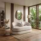 Sofá 2 lugares Moderno Luxo 1,80 encosto arredondado Paris COR:LINHO AVELÃ Sofá 2 lugares Moderno Luxo 1,80 encosto arredondado Paris COR:LINHO AVELÃ