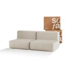 Sofá 2 lugares Modular Sofá na Caixa em Boucle com 2 Módulos 1,72m Sem braços