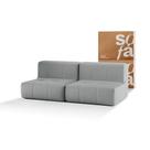 Sofá 2 lugares Modular Sofá na Caixa em Boucle com 2 Módulos 1,72m Sem braços