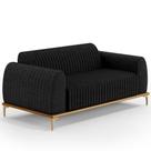 Sofá 2 Lugares Molino 150 Cm Pés D'ouro Chumbo D-465 Sofá 2 Lugares Molino 150 Cm Pés D'ouro Chumbo D-465