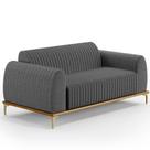 Sofá 2 Lugares Molino 150 Cm Pés D'ouro Cinza Escuro C-416