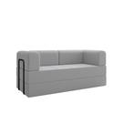 Sofá 2 Lugares Na Caixa Modular Linho Cinza