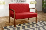Sofá 2 Lugares Namoradeira Lara Decoração Sala Quarto Recepção Vermelho