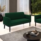 Sofá 2 Lugares Namoradeira Madeira Preto Marisa Bouclê Verde D03 - D'Rossi