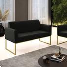 Sofá 2 Lugares Namoradeira Marisa Aço Industrial Dourado Suede Peto D03 - D'Rossi Sofá 2 Lugares Namoradeira Marisa Aço Industrial Dourado Suede Peto D03 - D'Rossi