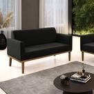 Sofá 2 Lugares Namoradeira Marisa Base Madeira Castanho Suede D03 - D'Rossi
