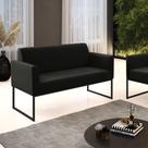 Sofá 2 Lugares Namoradeira Marisa Industrial Preto Suede Preto D03 - D'Rossi Sofá 2 Lugares Namoradeira Marisa Industrial Preto Suede Preto D03 - D'Rossi