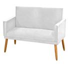 Sofá 2 Lugares Namoradeira Nina Suede Branco