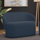 Sofá 2 Lugares Namoradeira Orgânica Para Sala Malu Suede Azul Marinho M11 - D'rossi