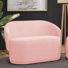 Sofá 2 Lugares Namoradeira Orgânica Para Sala Malu Suede Rosa Bebê M11 - D'rossi Sofá 2 Lugares Namoradeira Orgânica Para Sala Malu Suede Rosa Bebê M11 - D'rossi