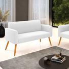 Sofá 2 Lugares Namoradeira Pé Palito Castanho Marisa Bouclê D03 - D'Rossi