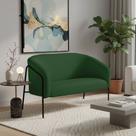 Sofá 2 Lugares Namoradeira Stella Base Industrial Alta Preta Suede D03 - D Rossi