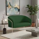 Sofá 2 Lugares Namoradeira Stella Industrial Alta Champanhe Suede Verde D03 - D Rossi