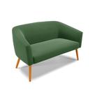 Sofá 2 Lugares Namoradeira Stella Pés Palito Castanho Suede Verde D03 - D'Rossi