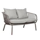 Sofá 2 Lugares Noronha Seiva Fratini 123 cm (largura) Base Aço Assento Polipropileno Estofado Cinza