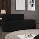 Sofá 2 Lugares Orgânico 140 cm Morgan Suede Preto