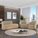 Sofá 2 Lugares Orgânico 140cm Morgan e 2 Poltronas Lua Suede Marrom Rato D03 - D'Rossi Sofá 2 Lugares Orgânico 140cm Morgan e 2 Poltronas Lua Suede Marrom Rato D03 - D'Rossi