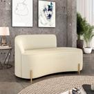 Sofá 2 Lugares Orgânico 140cm Pé Dourado Morgan Linho D03 - D'Rossi Sofá 2 Lugares Orgânico 140cm Pé Dourado Morgan Linho D03 - D'Rossi