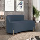 Sofá 2 Lugares Orgânico 140cm Pé Dourado Morgan Suede Azul Mar D03 - D'Rossi