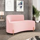 Sofá 2 Lugares Orgânico 140cm Pé Dourado Morgan Suede D03 - D'Rossi