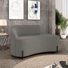 Sofá 2 Lugares Orgânico 140cm Pé Ferro Preto Morgan Suede Grafite