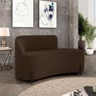 Sofá 2 Lugares Orgânico 140cm Pé Ferro Preto Morgan Suede Marrom