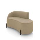 Sofá 2 Lugares Orgânico 140cm Pé Ferro Preto Morgan Suede Marrom R D03 - D'rossi