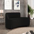 Sofá 2 Lugares Orgânico 140cm Pé Ferro Preto Morgan Suede Preto