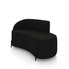 Sofá 2 Lugares Orgânico 140cm Pé Ferro Preto Morgan Veludo Preto