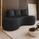Sofá 2 Lugares Orgânico 160cm com Almofadas Benin Sintético PU Preto B03 - D Rossi