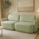 Sofá 2 Lugares Orgânico 194cm Modulado Para Sala Brumma Bouclê K01 - D'rossi Cor Verde