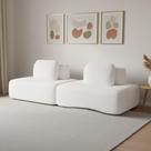 Sofá 2 Lugares Orgânico Com Módulo Central E 1 Canto Berlim Bouclê Off White K01 - D'rossi