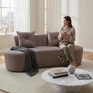 Sofá 2 Lugares Orgânico Curvo Madrid 150cm Bouclé Capuccino Sofá 2 Lugares Orgânico Curvo Madrid 150cm Bouclé Capuccino