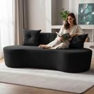 Sofá 2 Lugares Orgânico Curvo Madrid 150cm Suede Preto Sofá 2 Lugares Orgânico Curvo Madrid 150cm Suede Preto