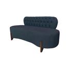 Sofá 2 Lugares Orgânico Curvo Tókio 150cm Couro Azul Marinho