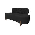 Sofá 2 Lugares Orgânico Curvo Tókio 150cm Couro Preto