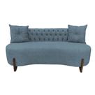Sofá 2 Lugares Orgânico Curvo Tókio 150cm Linho Azul