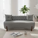 Sofá 2 Lugares Orgânico Curvo Tókio 150cm Linho Cinza