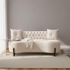 Sofá 2 Lugares Orgânico Curvo Tókio 150cm Suede Marfim