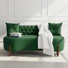 Sofá 2 Lugares Orgânico Curvo Tókio 150cm Suede Verde