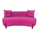 Sofá 2 Lugares Orgânico Curvo Tókio 150cm Veludo Rosa Pink