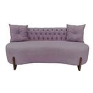 Sofá 2 Lugares Orgânico Curvo Tókio 150cm Veludo Rosê